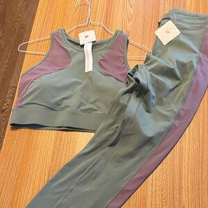 Fabletics Green and Purple Activewear Set